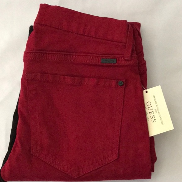 Guess by Marciano Denim - NEW GUESS BY MARCIANO RED MOTO SKINNY JEANS SZ 23